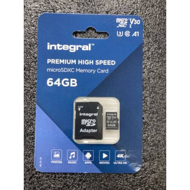 INTEGRAL V30 Class 10 microSD Memory Card - 64 GB, Black