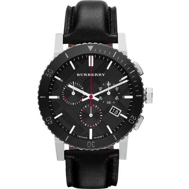 Burberry The City Watch Men's Black Leather Chronograph BU9382