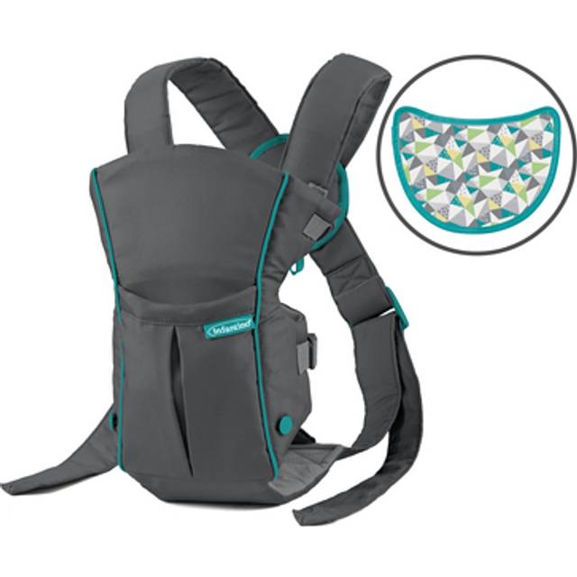 Swift Classic Carrier â ergonomic baby carrier with 2 carrying positions and bag, grey adjustable baby carrier with hip seat and front pocket for