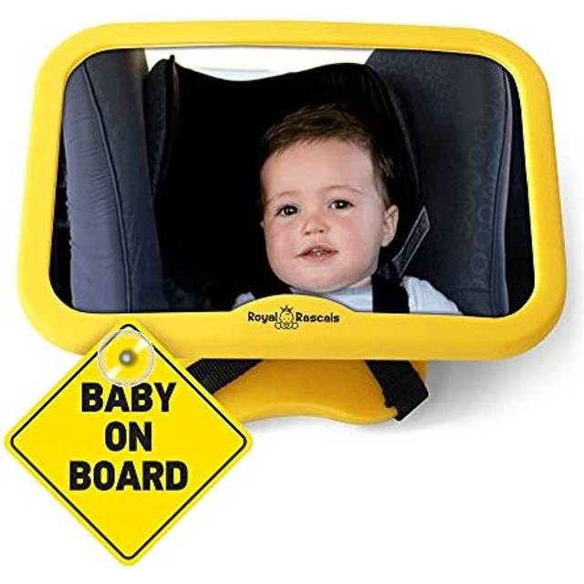 Royal Rascals Baby Car Mirror, Safest Shatterproof Back Seat Mirror For Car, Crystal Clear Rear View Car Mirror For Baby, Baby Car Seat Mirror, Car