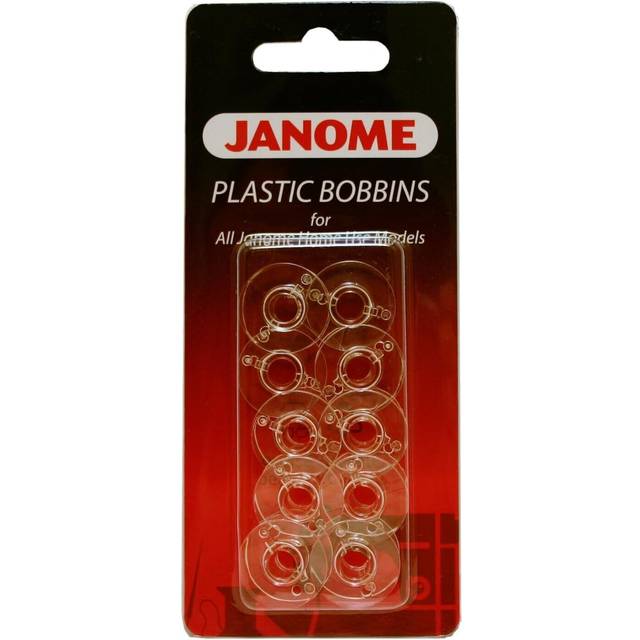 Janome Genuine 10 Pk. Plastic Bobbins #200122614 for All Janome & Necchi Models