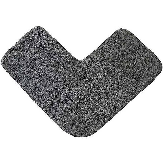Corner shower mat 70 x 35cm - 100% cotton l-shaped bath mat supersoft, absorbent