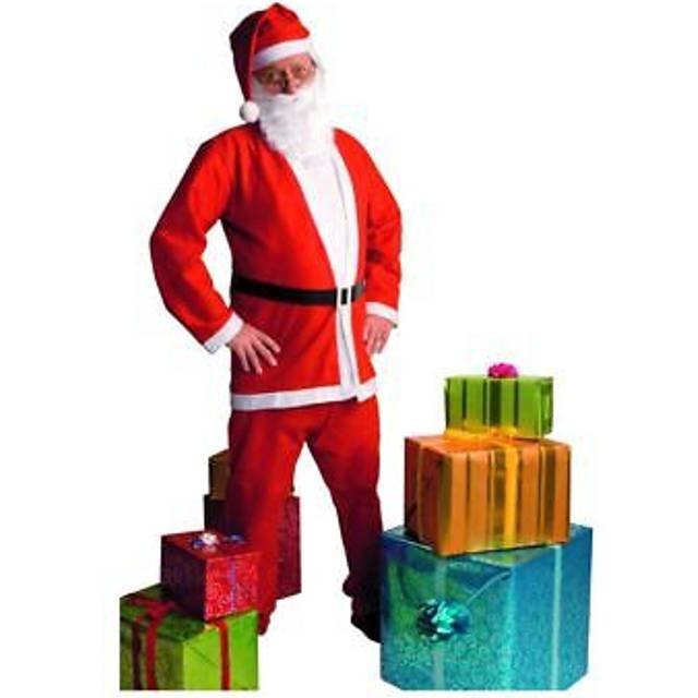 Boland Rød Julemandsdragt Med Skæg M/L