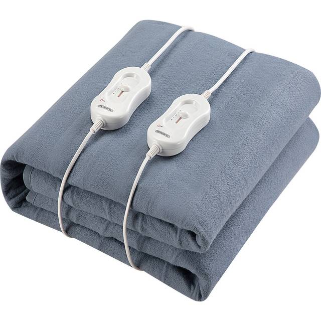 No Brand - monzana® 2 Zone Electric Blanket 160x140cm 3 Temperature Levels Machine Washable Up To 30° Heated Underblanket Heated Bed Warmer Dual