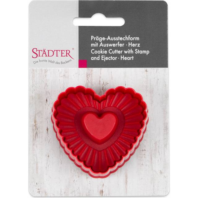 Heart cookie cutter advent coffee embossing ejector wavy städter