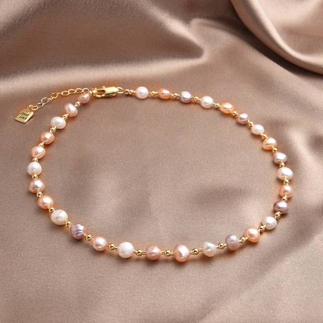 SHEIN 1pc 18K Gold Plated Natural Pearl Necklace, Gift For Women, Mothers Day, Valentine&#39;s Day, Wedding, Birthday