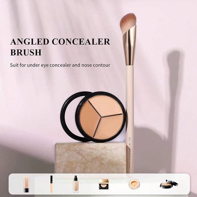 SHEIN Beauty Tool Makeup Brush With Soft Black Triangular Foundation Brush, Concealer Brush, Detail Brush, BB Cream Brush, Isolation Brush, Covers Dark Circ