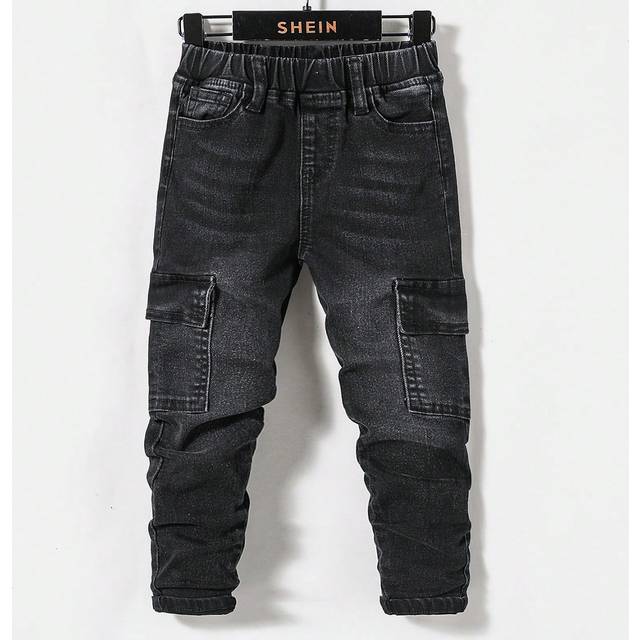 SHEIN Young Boy Flip Pocket Cargo Denim Pants Boys Cargo Jeans