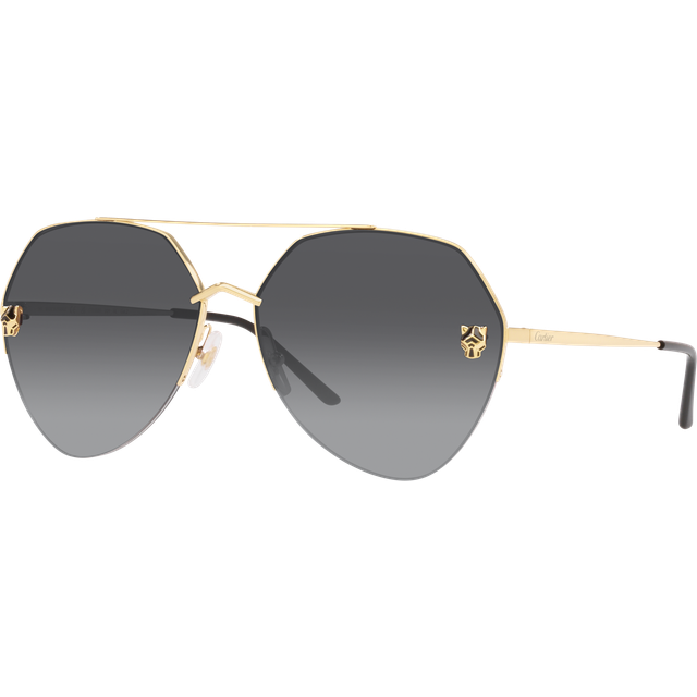 Cartier Womens Gold 6l001602 Ct0355s Round-frame Metal Sunglasses 14cm - GOLD