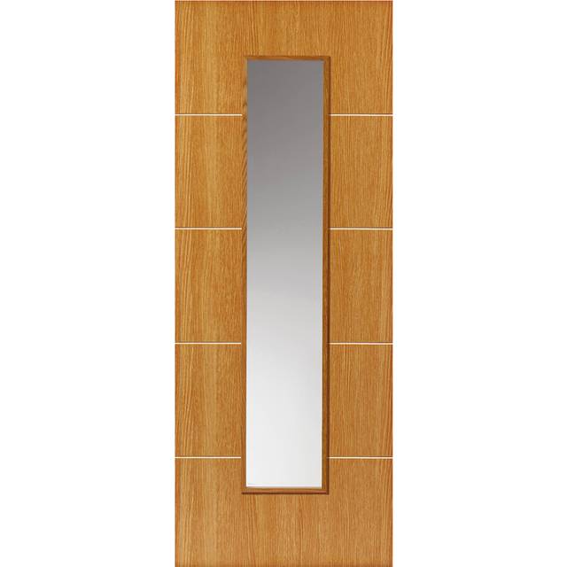 JB Kind Louvre Oak Glazed Internal Door 1981 x 838mm - JB Kind Doors - Brown - 198.1 x 83.8 x 3.5cm