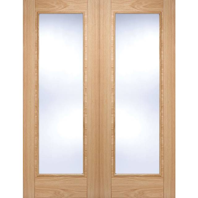 LPD Vancouver Pattern 10 Glazed Internal Door Pairs 1981 x 1219mm Pre-Finished Oak