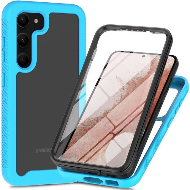 Samsung Galaxy S23+ (Plus) Skal Hybridplast med Skärmskydd - Blå / Transparent