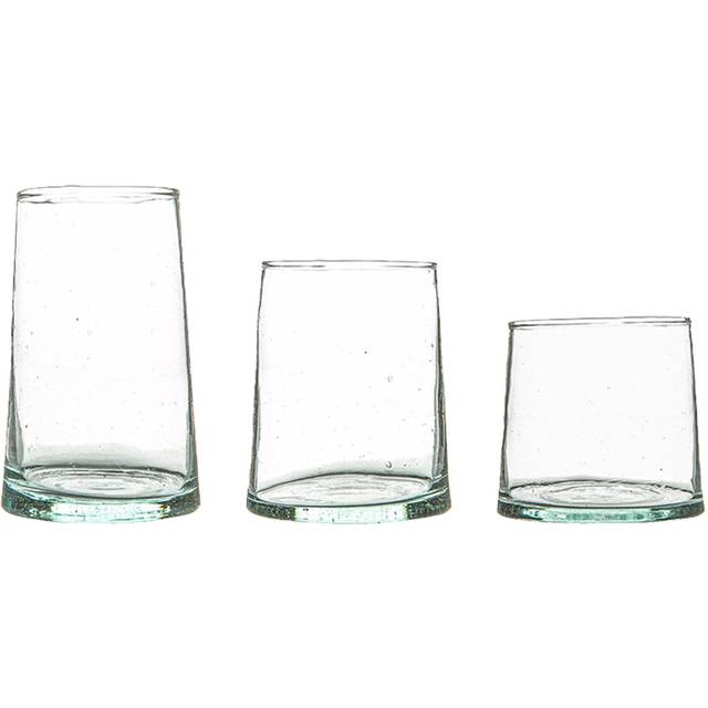 18 piece merzouga recycled glassware set highball glasses whisky tumblers clear