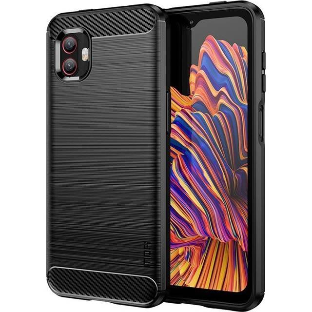 Samsung Galaxy XCover 6 Pro Mofi Borstad kolfiber Flexibel plastbaksida - Svart