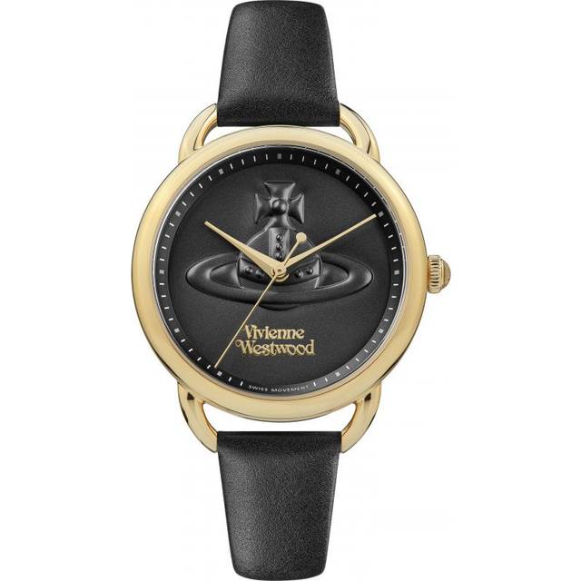 Vivienne Westwood Carnaby Black Dial Leather Strap Ladies Watch VV163GDBLK