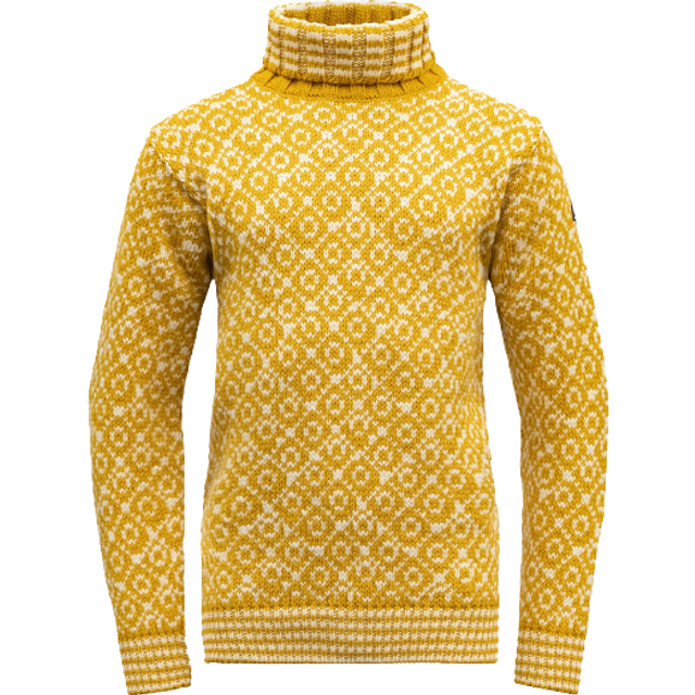Devold Svalbard Sweater High Neck - Pullover Arrowwood / Offwhite L