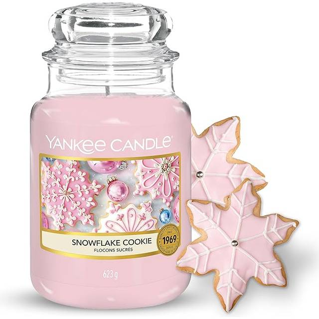Snowflake Cookie Original Large Jar Candle Yankee Candle, Pink, 10.7cm x 16.8cm | Sweet & Spicy (10.7cm x 16.8cm)