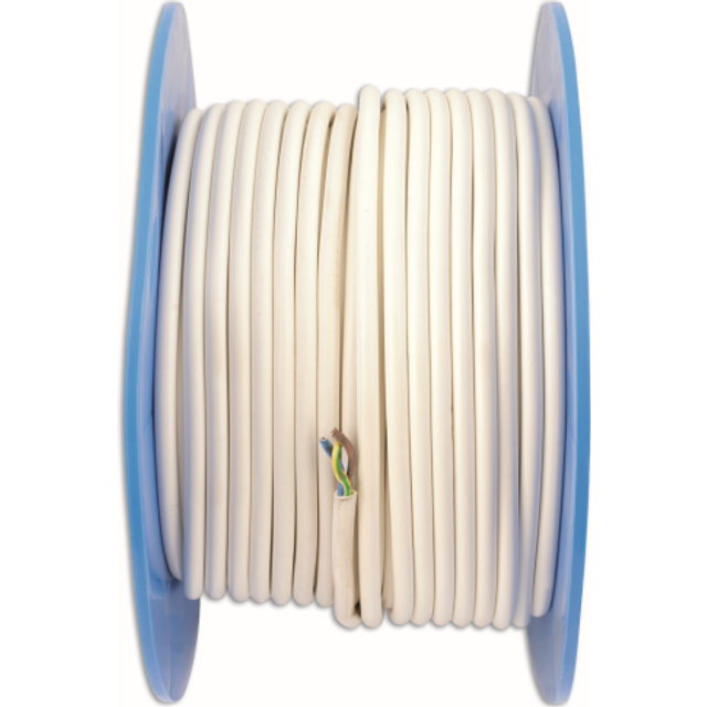 White 3 Core Mains Cable 15A 50m 30675 - Connect