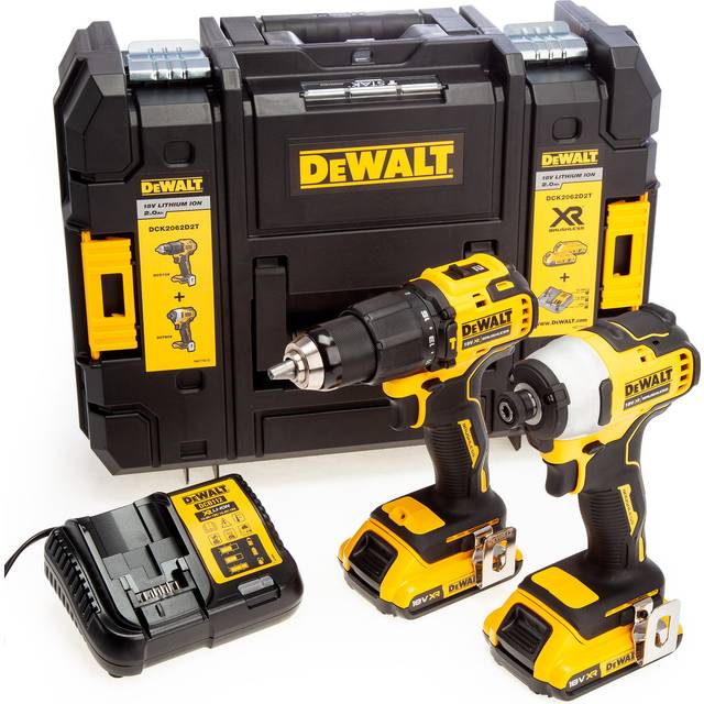 Dewalt DCK2062DT 18v XR Brushless Compact Twin Pack (DCD709 & DCF809) - 2 x 2.0ah Batteries