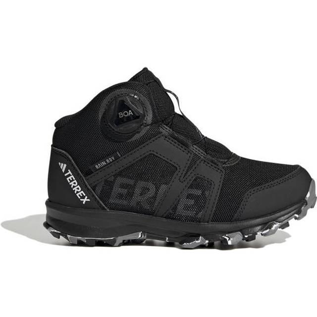 adidas Unisex – Barn Terrex BOA Mid RAIN.RDY Hiking Shoes, Core Black/Cloud White/Grey Three, 28 EU