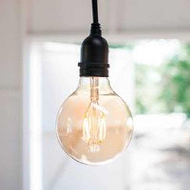 Large Globe E27 1W LED Amber Filament Bulb - Warm White
