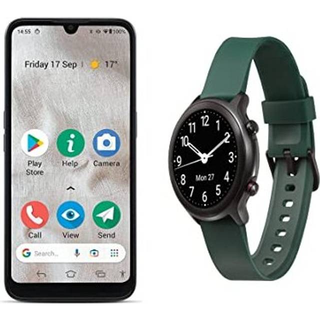 "Doro 8100 Watch Bundle - Unlocked 4G Smartphone Seniors - Triple Camera - Water-resistant - 6.1"" Display - Assistance Button with GPS - Smart Watch"