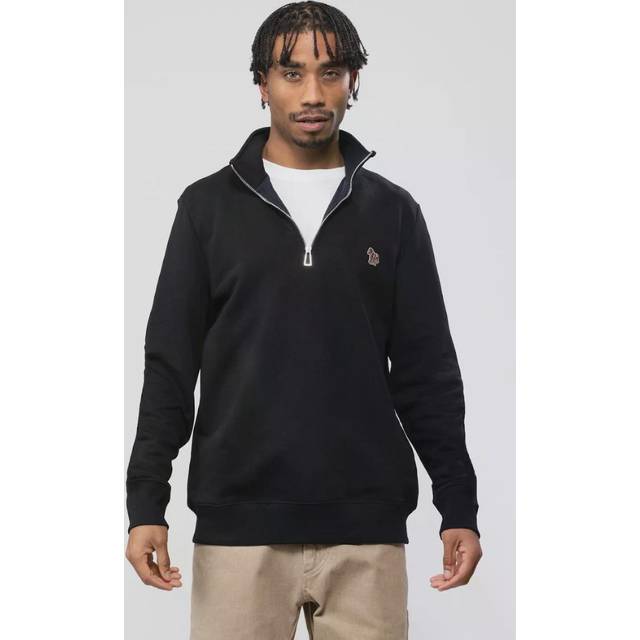 PS Paul Smith Zebra Organic Cotton Sweat Half Zip Black