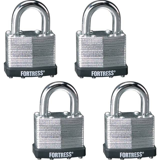 Master Lock 1803Q Fortress Outdoor Padlock with Key 4 Pack Keyed-Alike Laminated Steel