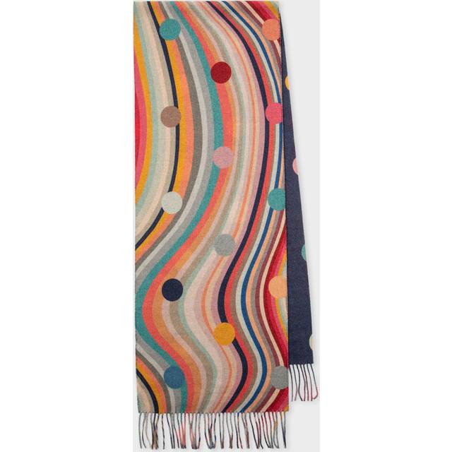 Paul Smith - Swirl Poka Dot Reverisble Wool Scarf Size: Os, Col: Multi OS