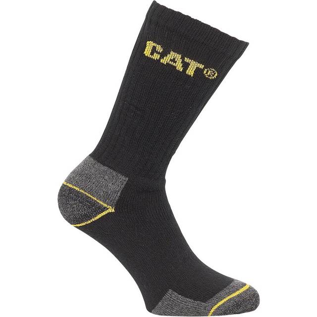 Caterpillar Crew Work Sock 3 Pair Pack 14212 Black 6 to 11 Colour: Bla
