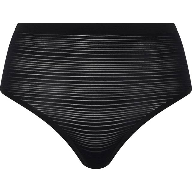 Chantelle Womens Black Soft Stretch Striped Stretch-woven Thong 1size - BLACK