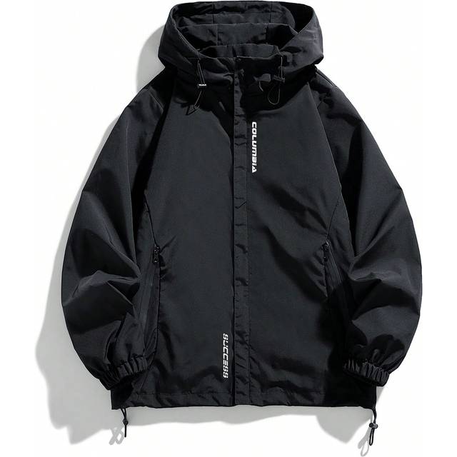 SHEIN Men&#39;s Lightweight Zip-Up Hoodie Jacket, Loose Fit For Casual, Outdoor Activities In Spring & Autumn