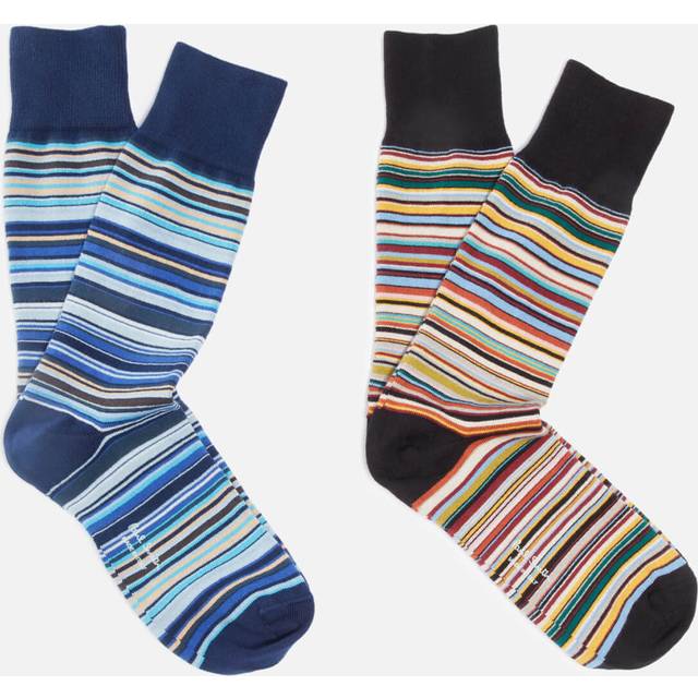 PS Paul Smith Stripe 2 Pack Cotton-Blend Socks - Multi