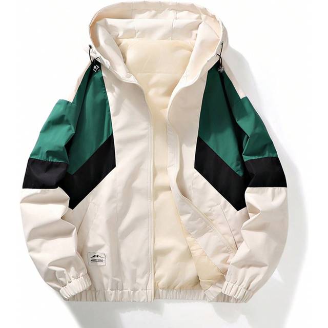 SHEIN Boyfriend Style Men&#39;s Color Block Sports Jacket, Windbreaker Gym Clothes Boyfriend Style Men