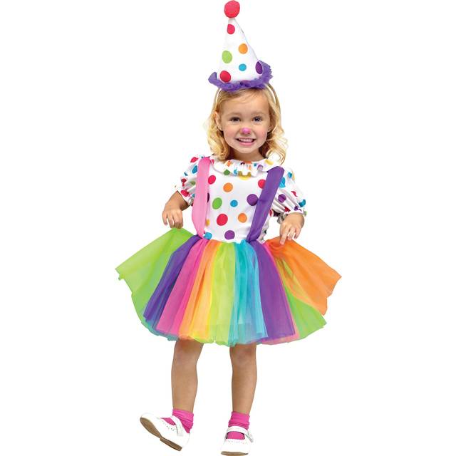 Girl's Toddler Big Top Fun Clown Costume | Kid's Clown Costumes - Pink&#47;Purple&#47;White (L)