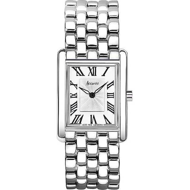 Accurist Women's Rectangle Silver Watch - Silver
