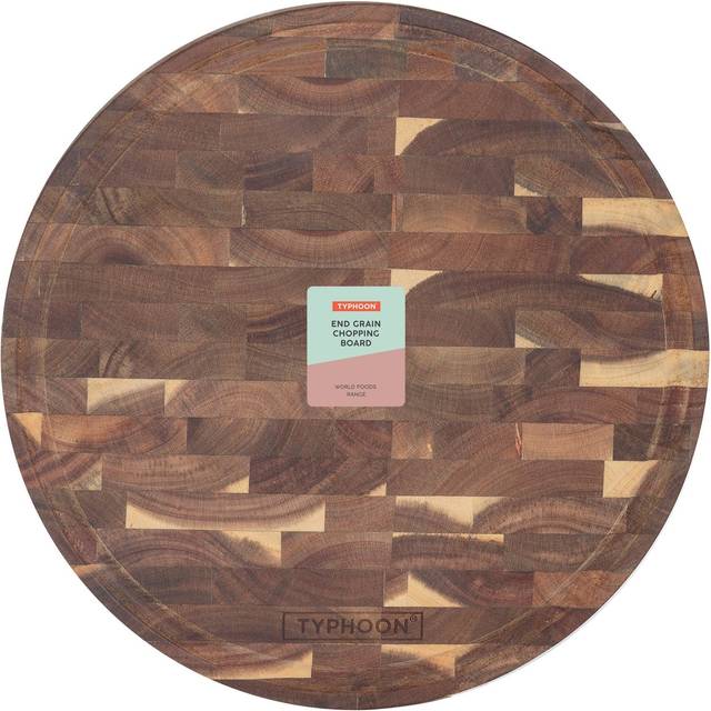Typhoon World Foods End Grain Acacia Round Board, 30cm