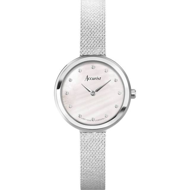 Accurist Accurist Jewellery Ladies Watch | Silver Case & Stainless Steel Bracelet with White Dial | 28mm