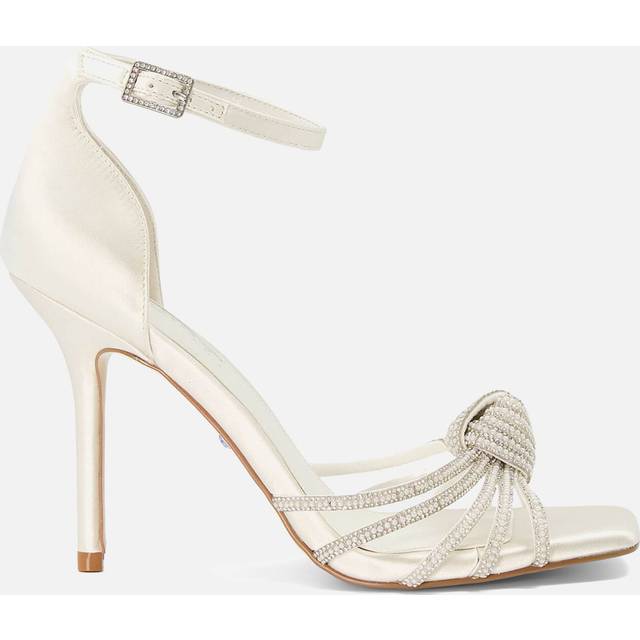 Dune London Morella Embellished Satin Heeled Sandals - UK 8 - White