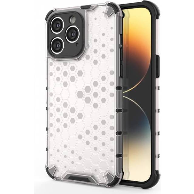 iPhone 14 Pro Skal Honeycomb Armored Hybrid - Transparent