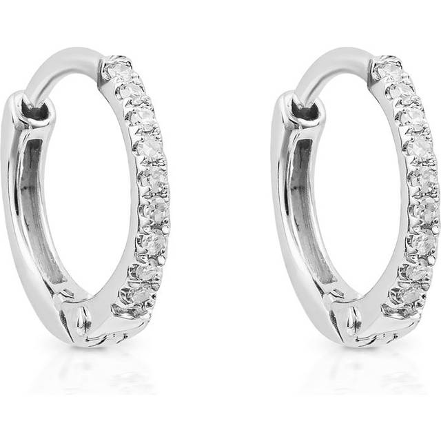 White Gold Small Diamond Huggies 10mm GE2440
