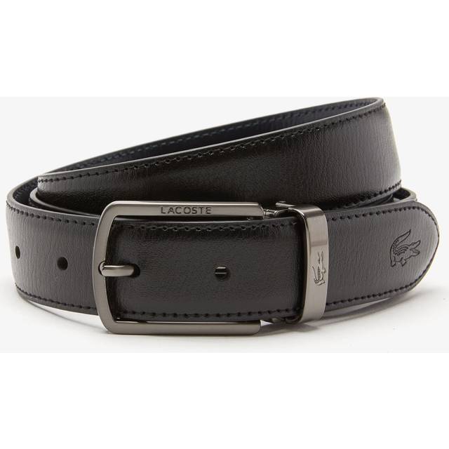 Lacoste Smooth Leather Belt and 2 Buckle Gift Set Size 43 in - 110 cm Black Brown