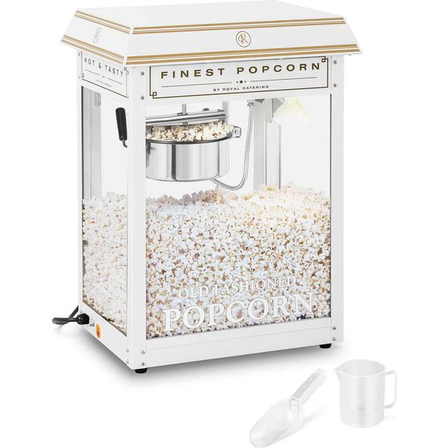 Royal Catering Popcorn Machine - white & gold RCPS-WG1