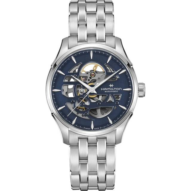 Hamilton Jazzmaster Skeleton Automatic Blue Dial Steel Strap Men's Watch H42535141