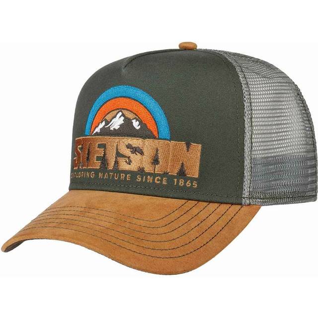 Stetson - Beige trucker Keps - Great Plains Beige/Green/Navy Trucker @ Hatstore
