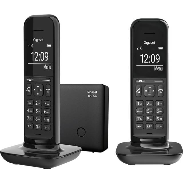 Gigaset Hello Phone Designer Cordless Phone - Black, Twin Handset with Answer Machine