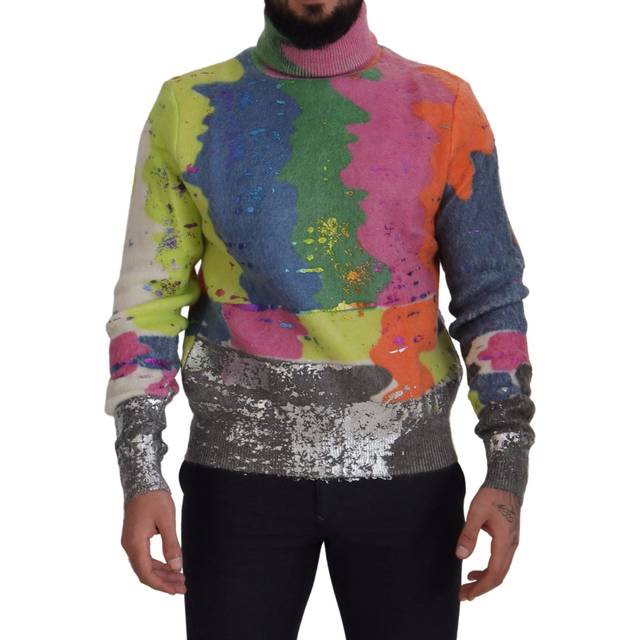 Dolce & Gabbana Multicolor Turtleneck Pullover Mohair Sweater - IT50 | L