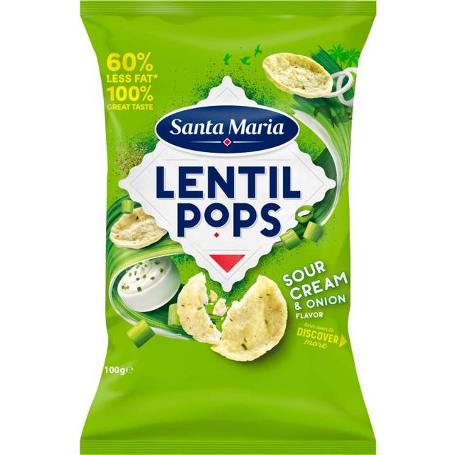 Santa Maria Lentil Pops Sourcream & Onion 100g