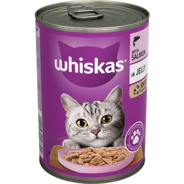 Whiskas Adult Wet Cat Food Salmon in Jelly Tin, 400g