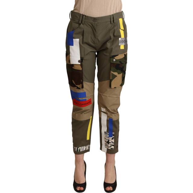 Dolce & Gabbana Green Military Cargo Trouser Cotton Pants - IT38|XS